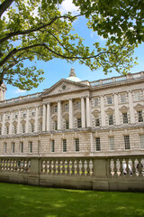 Belfast City Hall building with a classical Renaissance stone exterior with columns.  Located in Donegall Square, Belfast, Northern Ireland.
