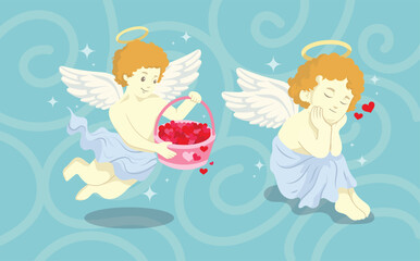 Cupid illustration, love angel, romantic, valentine