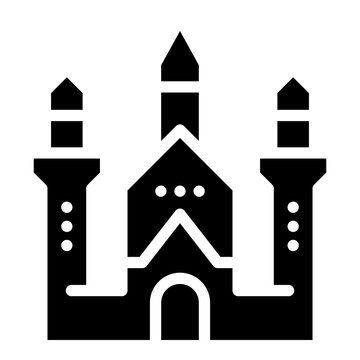 Catedral   outline glyph style icon vector design illustrator