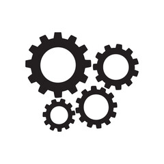 Detailed mechanical gear silhouette with intricate cogwheel design elements
