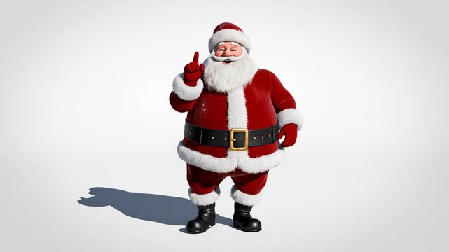 Cheerful 3d rendering of santa claus character standing with a happy expression, isolated on white background santa claus dancing