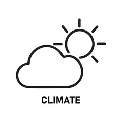 Collection of climate icons representing weather and environmental concepts
