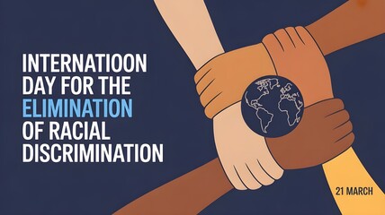 The International Day for the Elimination of Racial Discrimination with different color hands