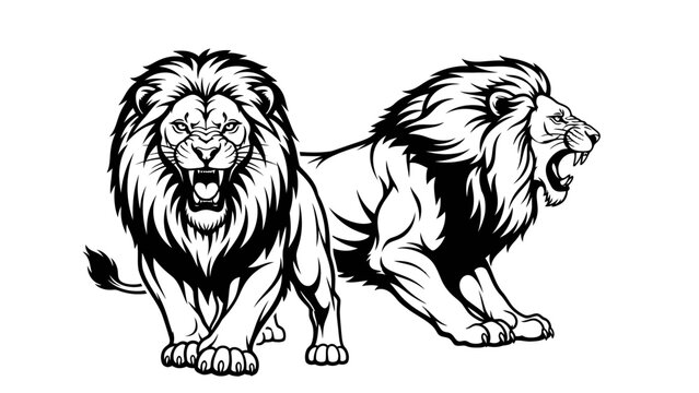 Stunning roaring lion head emblem design perfect for powerful sports teams logos or modern apparel branding