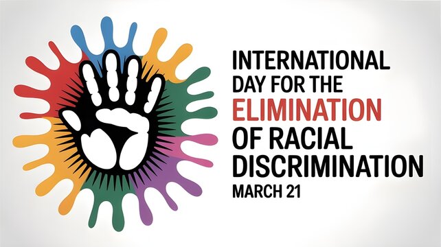 Colorful handprint highlights International Day for the Elimination of Racial Discrimination.