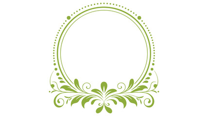 Fototapeta premium Green ornate floral oval frame design