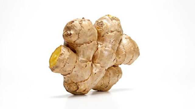 Fresh Ginger Root Isolated on White Background - A Healthy Culinary Ingredient