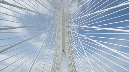 Obraz premium Modern Suspension Bridge Structure Suspension Bridge Architecture Cables