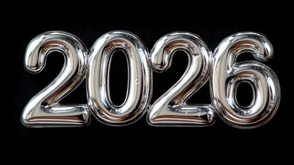 Metallic numbers 2026 on a black background, symbolizing the upcoming year and new beginnings in various sectors