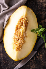 Fresh sweet ripe juicy sliced melon