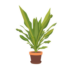 Illustration flower in a pot isolated on a white background. Interior item for comfort.