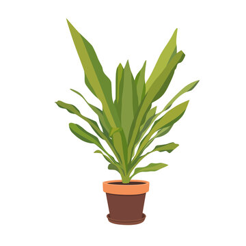 Illustration flower in a pot isolated on a white background. Interior item for comfort.