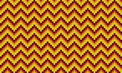 Yellow pixel art diagonal zigzag seamless pattern. retro style geometric background.