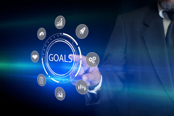 Goal Setting Concept. Strategic planning for business growth and target customer group. Setting financial targets with structured planning.
