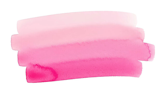 Pink paint brush stroke with gradient effect from light to dark, cut out, stock png, isolated on transparent background