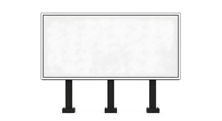 Blank white billboard for advertising isolated on a clean white background with clipping path