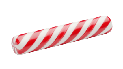 A red and white striped candy cane bar, cut out, stock png, isolated on transparent background