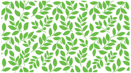 Green leaves and branches pattern on white background for nature-themed design