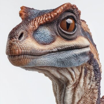 Velociraptor portrait close-up realistic studio head
