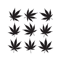 Weed Leaf Silhouettes Collection,Weed Silhouettes,Vector Weed Silhouettes,Cannabis Weed Silhouettes,weed leaf vector