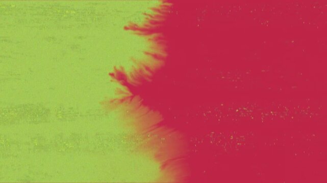 bold separation highlighted by intense colors and textured feathered borders