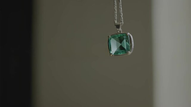 Elegant square cut gemstone pendant necklace