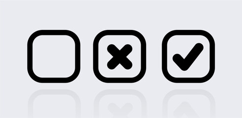 Checkbox icon round vector set