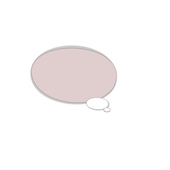 Vector graphic of an abstract thought bubble in soft pink with a grey outline, symbolizing ideas, communication, or contemplation in modern digital and print designs