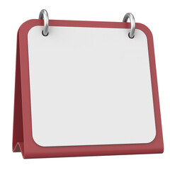 Empty calendar. 3D calendar. 3D illustration.