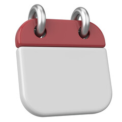 Empty calendar. 3D calendar. 3D illustration.