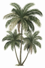 Fototapeta premium Tropical Palm Tree Cluster Isolated on Transparent Background