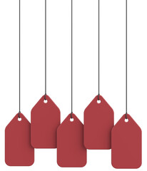 Empty Hanging Tag. 3D Illustration.