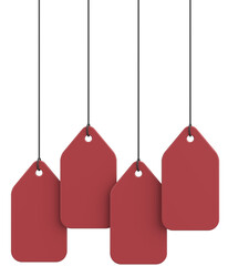 Empty Hanging Tag. 3D Illustration.