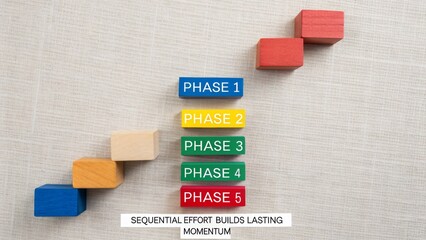 Colorful Blocks Representing Stages of a Strategic Process