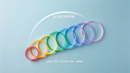 Colorful rings arranged in sequence, signifying achievement