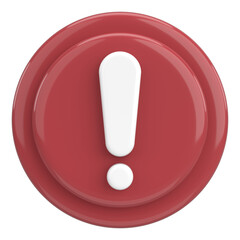 Warning sign. Exclamation mark. 3D illustration.