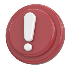 Warning sign. Exclamation mark. 3D illustration.