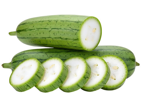 Fresh Winter Melon Sliced Isolated on Transparent Background