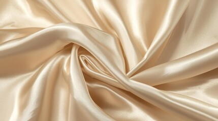 Cloud Dancer 2026 premium silk satin texture with soft golden sheen and elegant flowing folds. Luxury fabric background perfect for fashion, beauty, wedding designs. Smooth textile with natural drape.