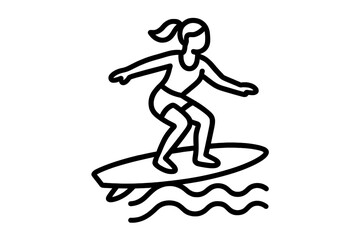 Woman surfing on a wave with a surfboard in a coastal area during daylight