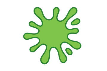 Bright green splash shape on a white background representing color and creativity in design and art activities