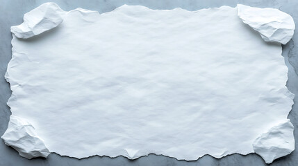Crumpled paper background texture abstract torn edge blank sheet minimalist stationery frame