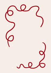 Hand drawn curly and quirky frame. Vector line clipart for greeting cards, invitations, posters