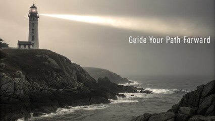 Dramatic Coastal Landscape with Light Burst on Water