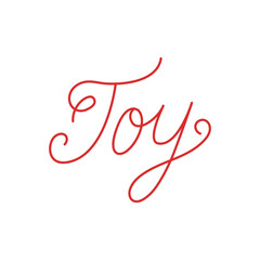Hand drawn calligraphic quote joy on isolated background. Vector lettering for christmas and new year holidays