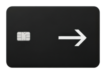 Credit card with chip design business digital concept minimalist isolated on transparent background