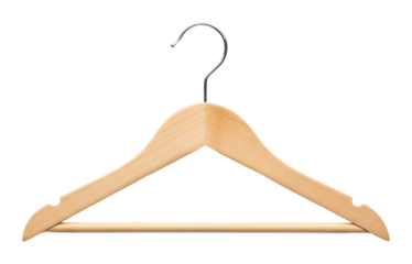 Wooden hanger display home closet product minimalist isolated on transparent background