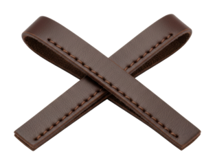 Crafting leather accessories brown strap design isolated on transparent background