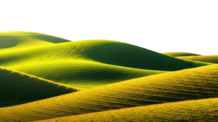 Serene green hills nature landscape vibrant environment scenic view isolated on transparent background