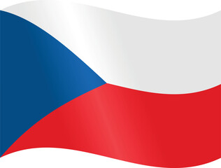Flowing vector Czech flag using simple gradients.eps